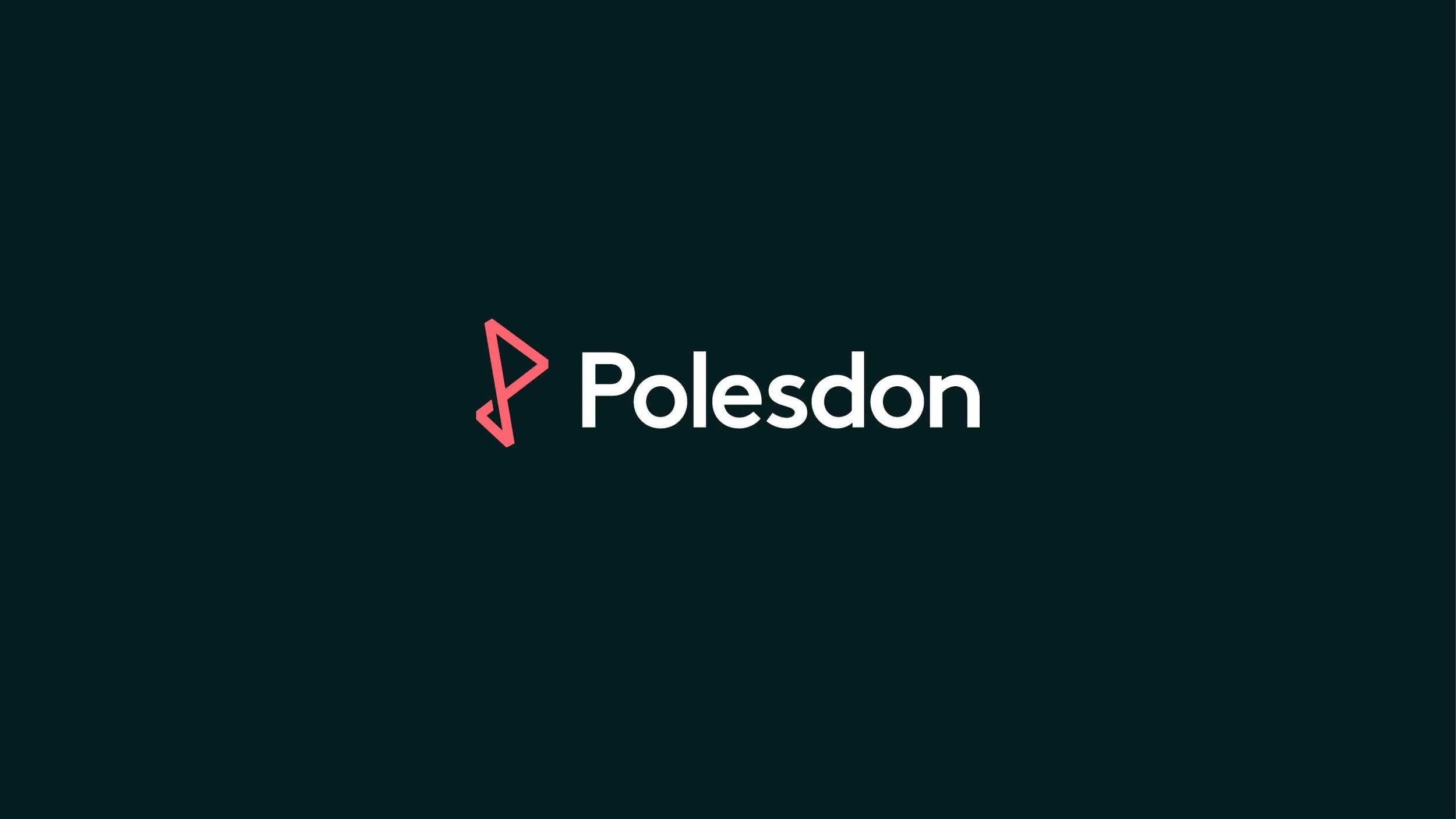 Polesdon wordmark, light on deep ink ground