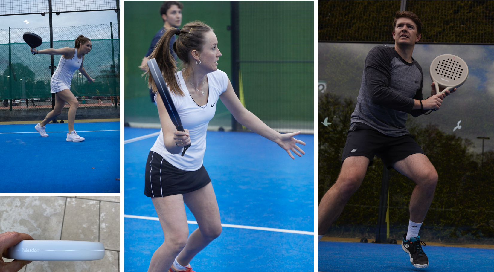 Polesdon focus group — players testing rackets during prototyping cycles